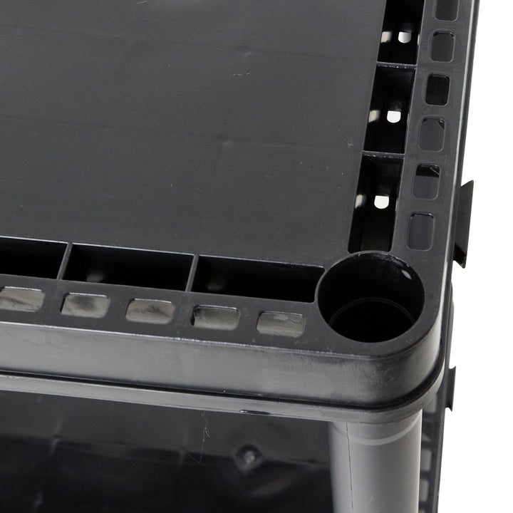 Gracious Living 3 Shelf Height Solid Light Duty Storage Unit, Black (Open Box) - VMInnovations