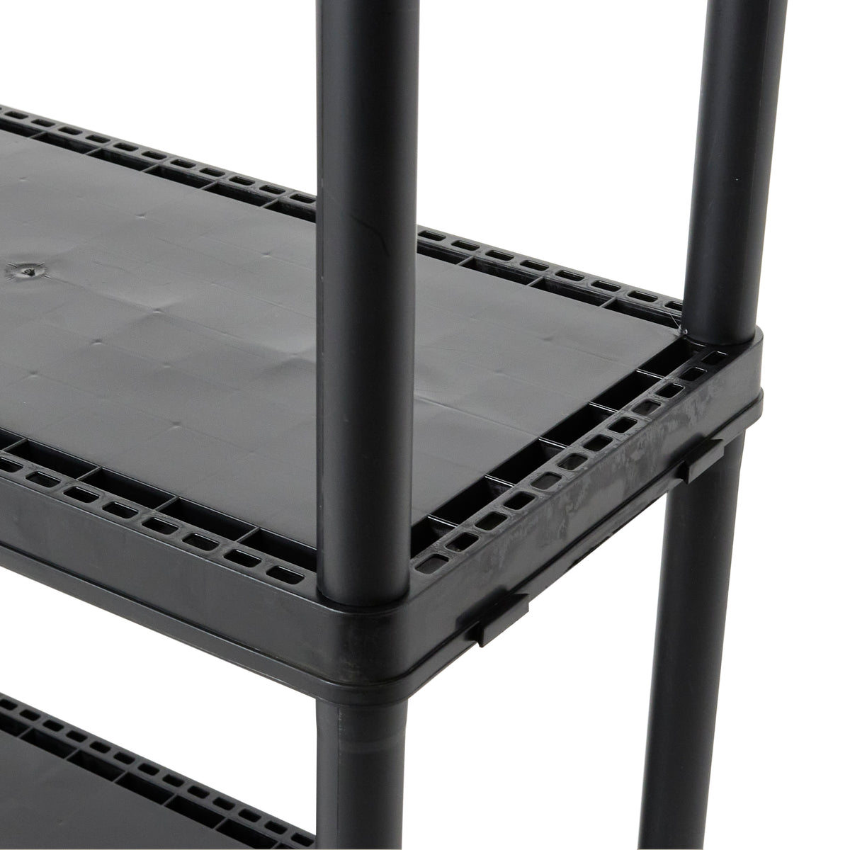 Gracious Living 3 Shelf Height Solid Light Duty Storage Unit, Black (Open Box) - VMInnovations