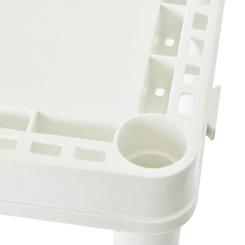 Gracious Living Light Duty Solid Plastic Shelving Unit, White (Open Box)(4 Pack)