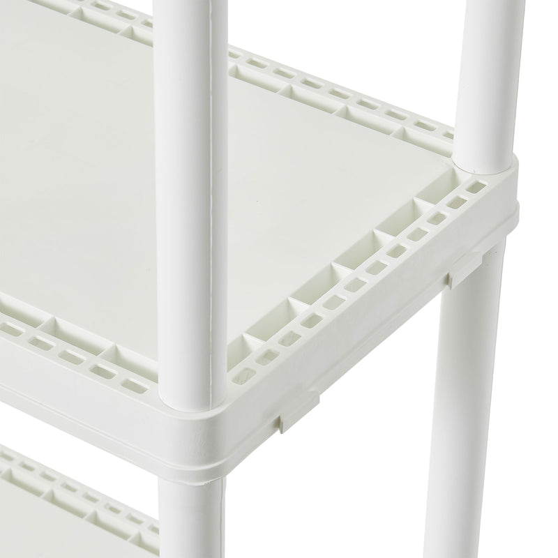 Gracious Living 4 Shelf Fixed Height Light Duty Storage Unit, White (2 Pack)