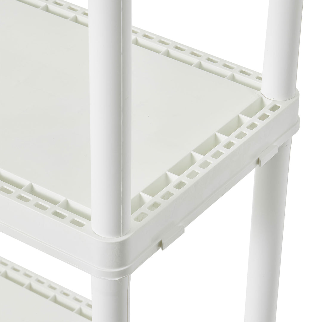 Gracious Living 4 Shelf Fixed Height Light Duty Storage Unit, White (Open Box) - VMInnovations
