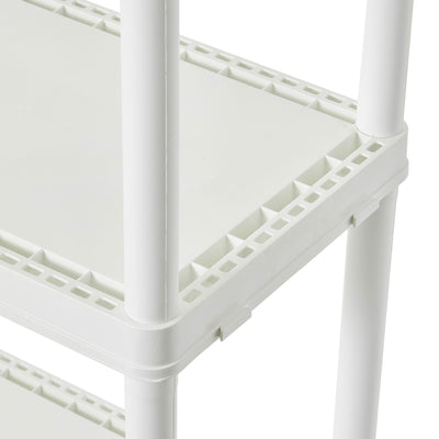 Gracious Living 4 Shelf Fixed Height Light Duty Storage Unit, White (Open Box)