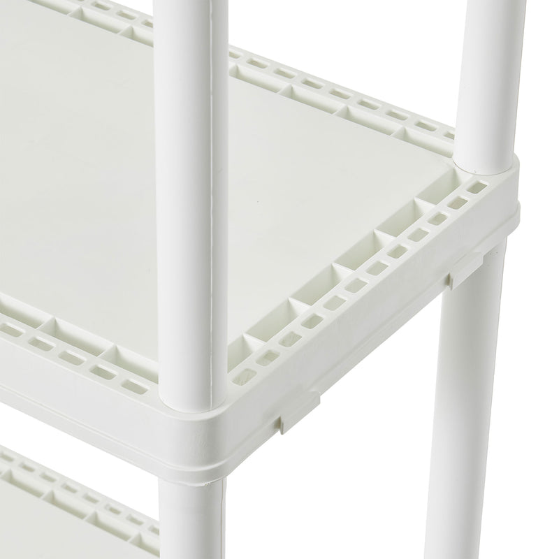 Gracious Living 4 Shelf Fixed Height Light Duty Storage Unit, White (4 Pack) - VMInnovations