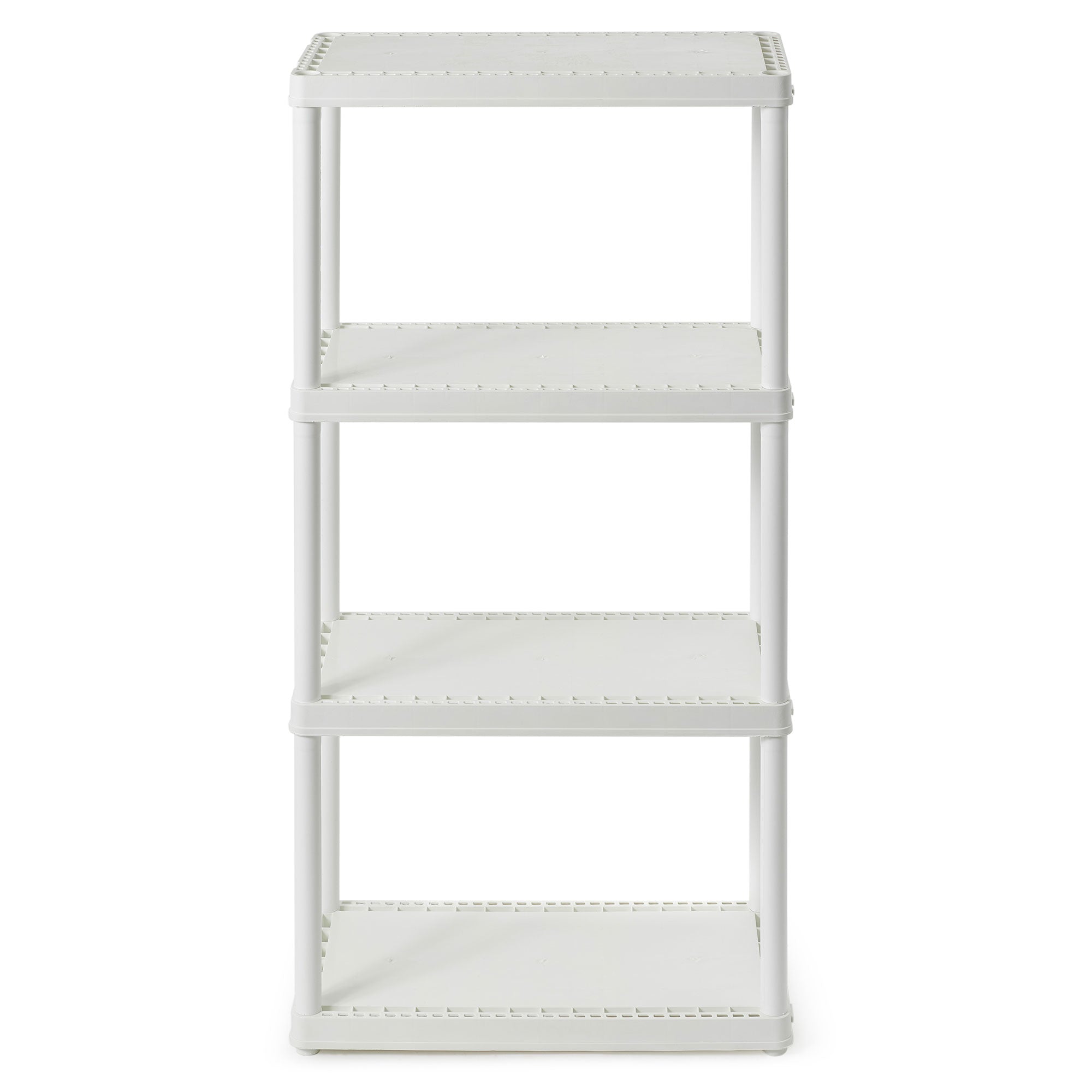 Gracious Living 4 Shelf Fixed Height Solid Light Duty Home Storage Unit, White - VMInnovations