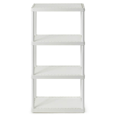 Gracious Living Light Duty Solid Plastic Shelving Unit, White (Open Box)(3 Pack)