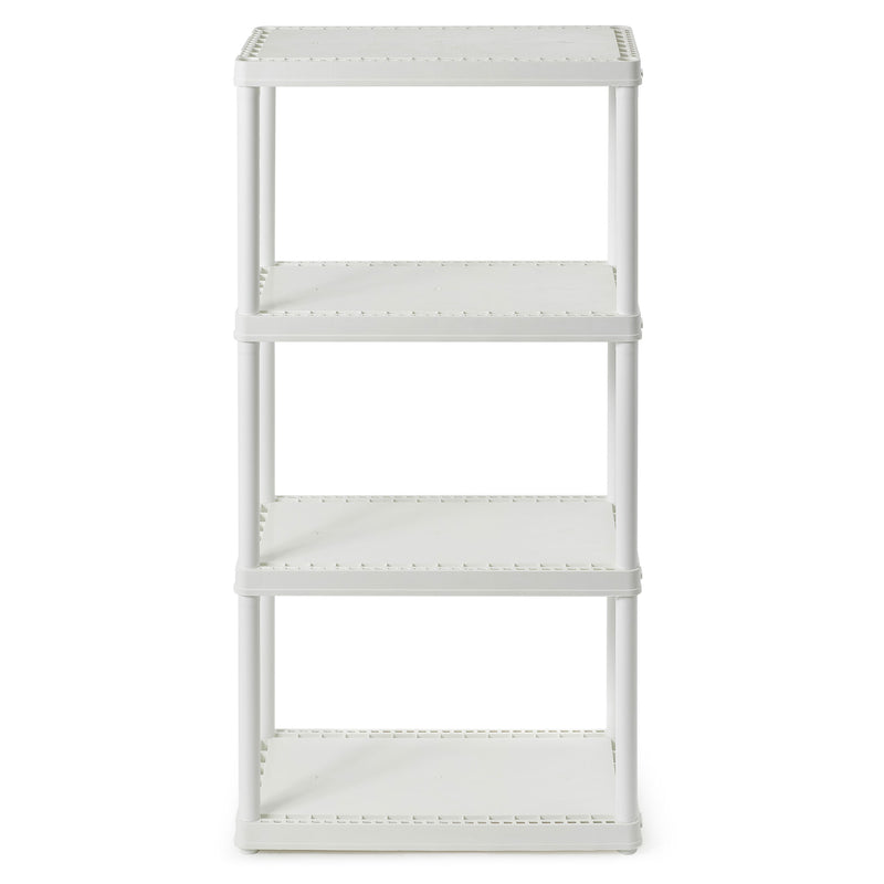 Gracious Living Light Duty Solid Plastic Shelving Unit, White (Open Box)(3 Pack)