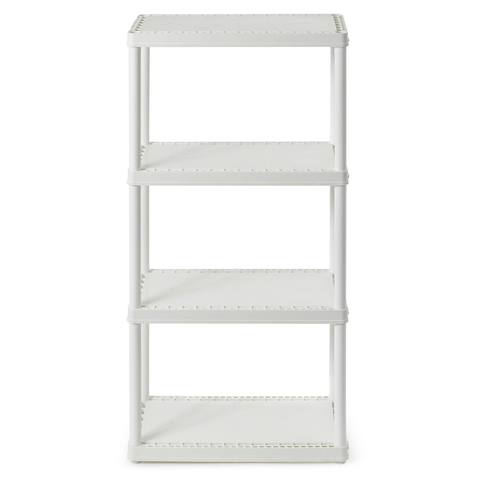 Gracious Living Light Duty Solid Plastic Shelving Unit, White (Open Box)(4 Pack) - VMInnovations