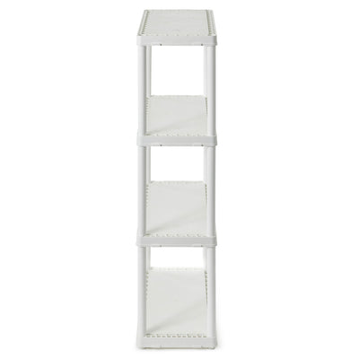 Gracious Living 4 Shelf Fixed Height Light Duty Storage Unit, White (4 Pack) - VMInnovations