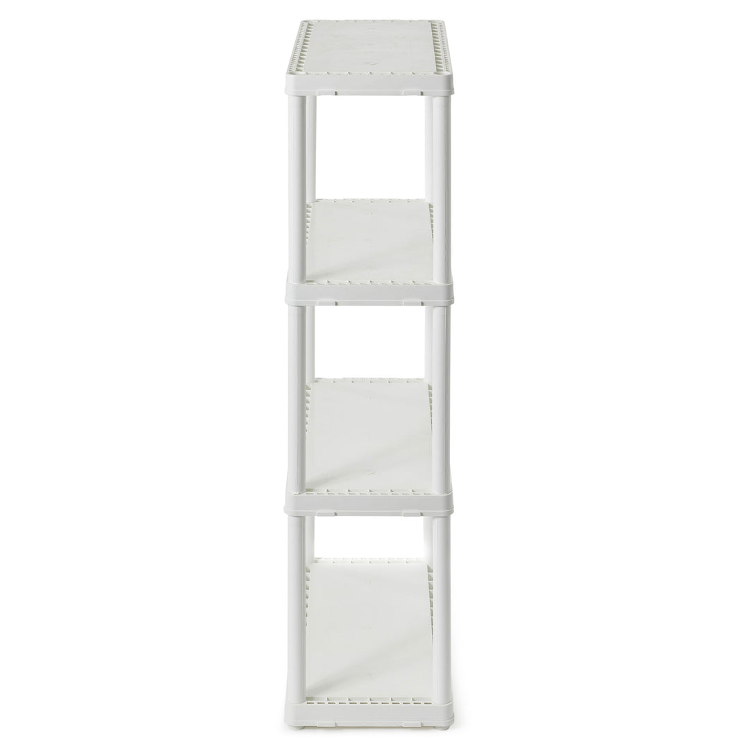 Gracious Living 4 Shelf Fixed Height Light Duty Storage Unit, White (4 Pack)