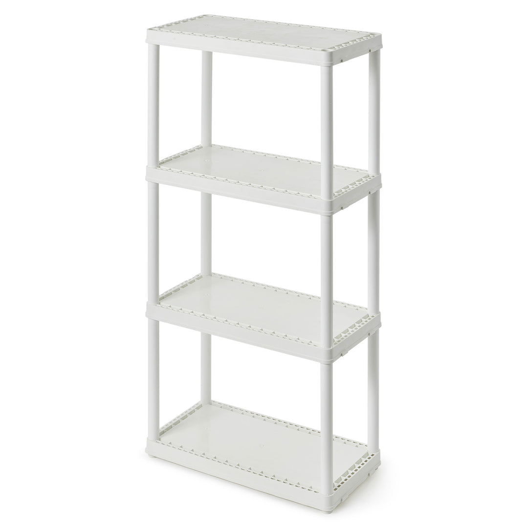 Gracious Living 4 Shelf Solid Light Duty Resin Storage Unit, White  (Used)