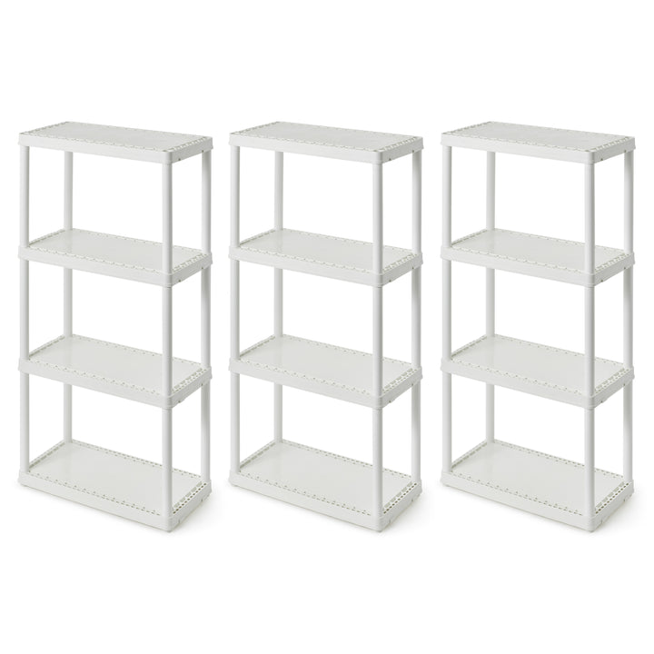 Gracious Living 4-Shelf Fixed-Height Light-Duty Solid Shelving Storage, White