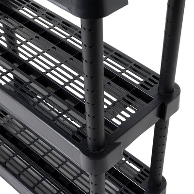Gracious Living 5-Shelf Medium Duty Adjustable Ventilated Shelving Unit, Black (Refurbished)