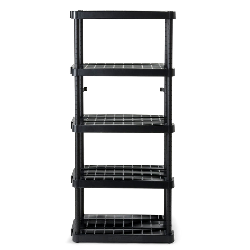 Gracious Living 5 Shelf Adjustable Ventilated Medium Duty Shelving Unit, Black