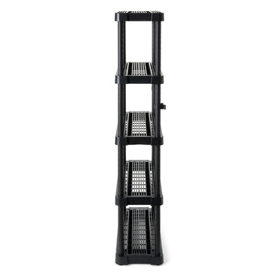 Gracious Living 5-Shelf Medium Duty Adjustable Ventilated Shelving Unit, Black (Refurbished)