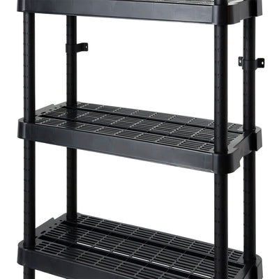 Gracious Living 5-Shelf Medium Duty Adjustable Ventilated Shelving Unit, Black (Refurbished)