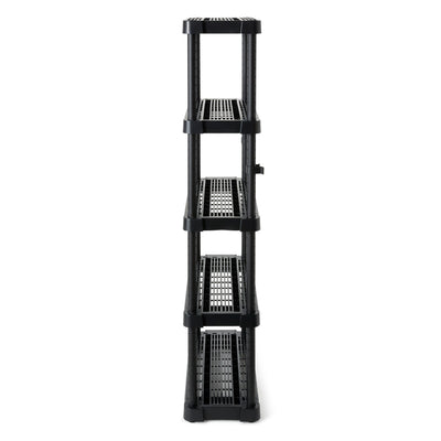 Gracious Living 5 Shelf Adjustable Ventilated Medium Duty Unit, Black (2 Pack)