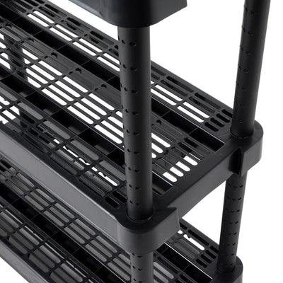 Gracious Living 5 Shelf Adjustable Ventilated Medium Duty Unit, Black (3 Pack)