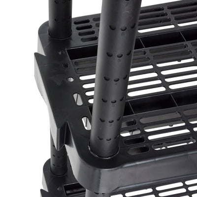 Gracious Living 5 Shelf Adjustable Ventilated Medium Duty Unit, Black (2 Pack)