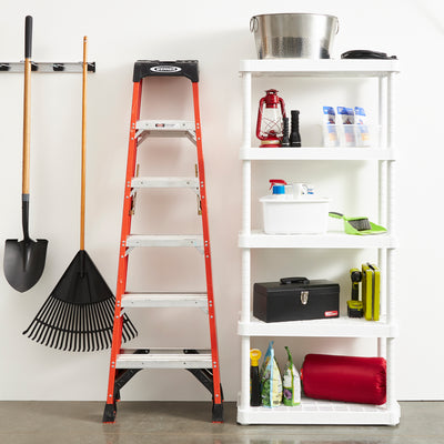 Gracious Living 5 Shelf Adjustable Ventilated Medium Duty Shelving Unit, White