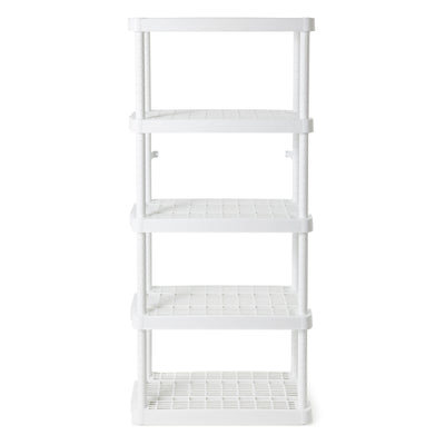 Gracious Living 5 Shelf Adjustable Ventilated Medium Duty Shelving Unit, White