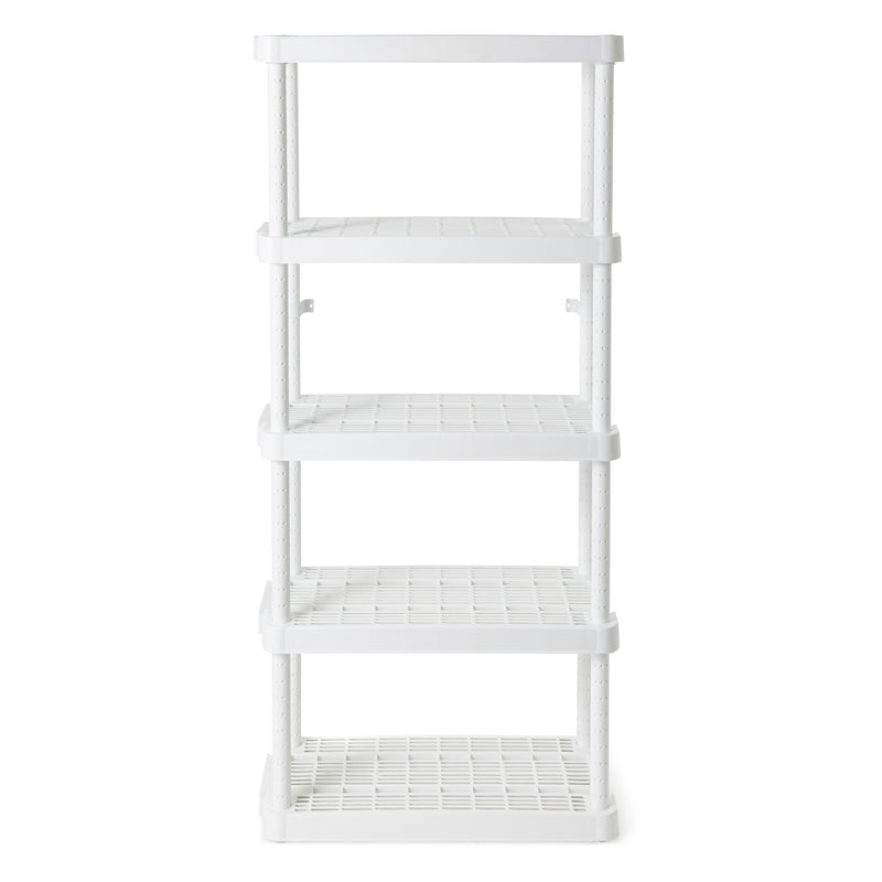 Gracious Living 5 Shelf Adjustable Ventilated Medium Duty Shelving Unit, White