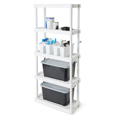 Gracious Living Medium Duty Adjustable Ventilated Storage Shelving Unit, 5 Shelf (Refurbished)