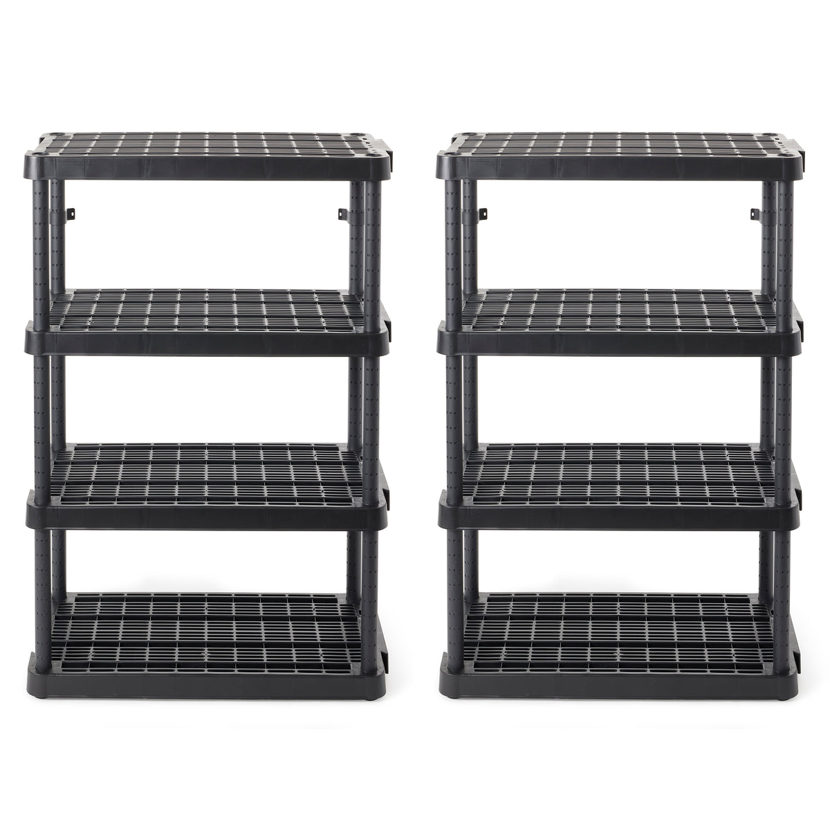 Gracious Living 4 Shelf Adjustable Ventilated Heavy Duty Unit, Black, 2 Pack