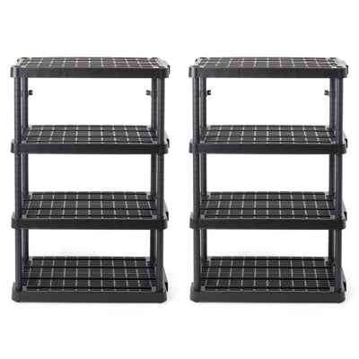 Gracious Living 4 Shelf Adjustable Ventilated Heavy Duty Unit, Black, 2 Pack