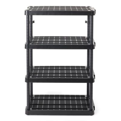 Gracious Living 4 Shelf Adjustable Ventilated Heavy Duty Unit, Black, 2 Pack