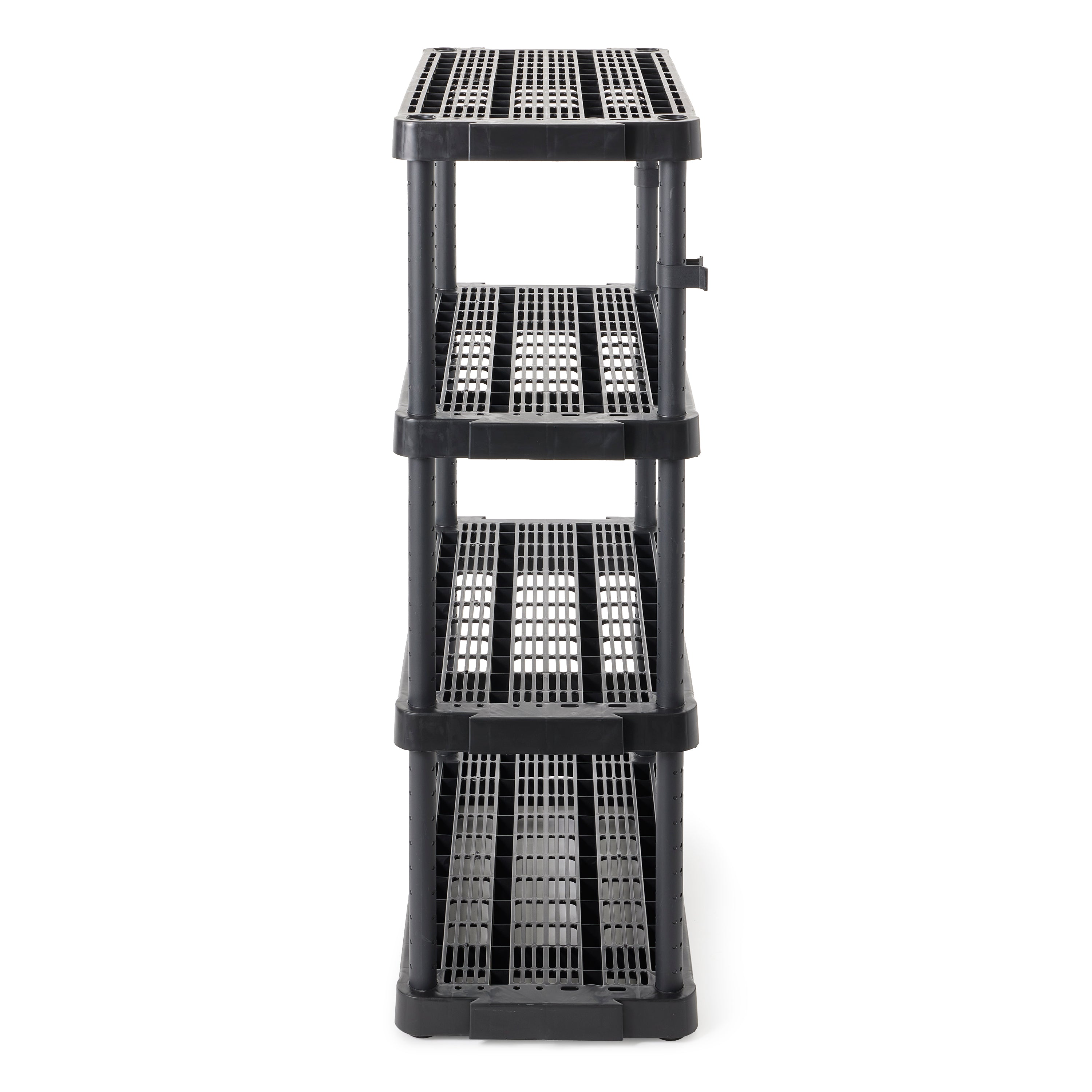 Gracious Living 4 Shelf Adjustable Ventilated Heavy Duty Shelving Unit, Black