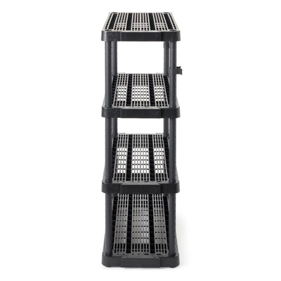 Gracious Living 4 Shelf Adjustable Ventilated Heavy Duty Shelving Unit, Black