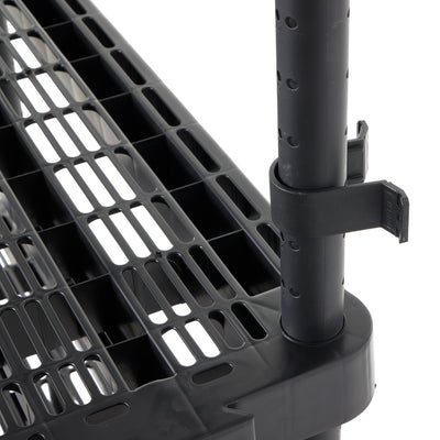 Gracious Living 4 Shelf Adjustable Ventilated Heavy Duty Shelving Unit, Black