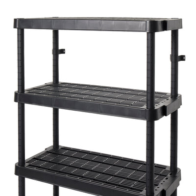 Gracious Living 4 Shelf Adjustable Ventilated Heavy Duty Shelving Unit, Black