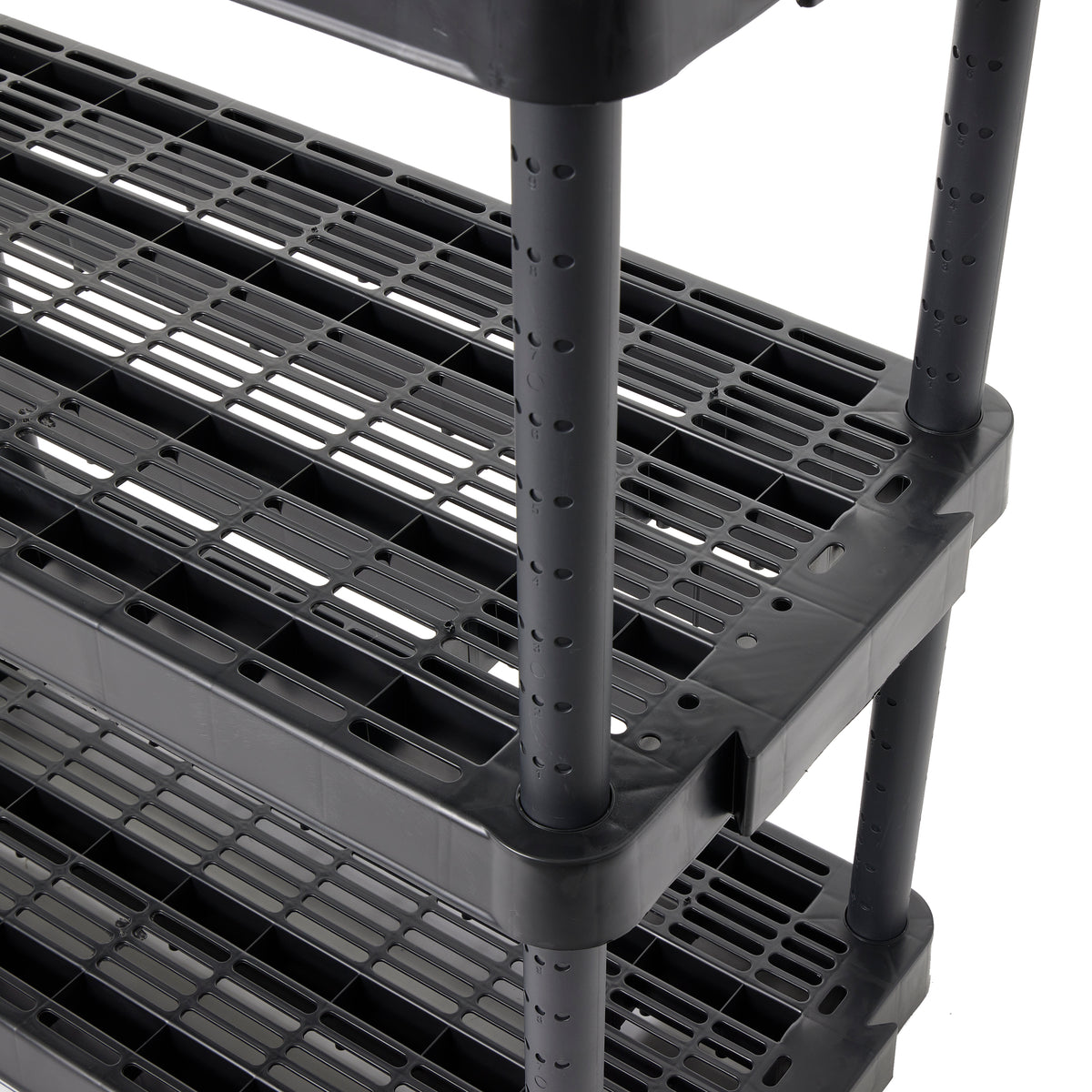 Gracious Living 4 Shelf Adjustable Ventilated Heavy Duty Shelving Unit, Black