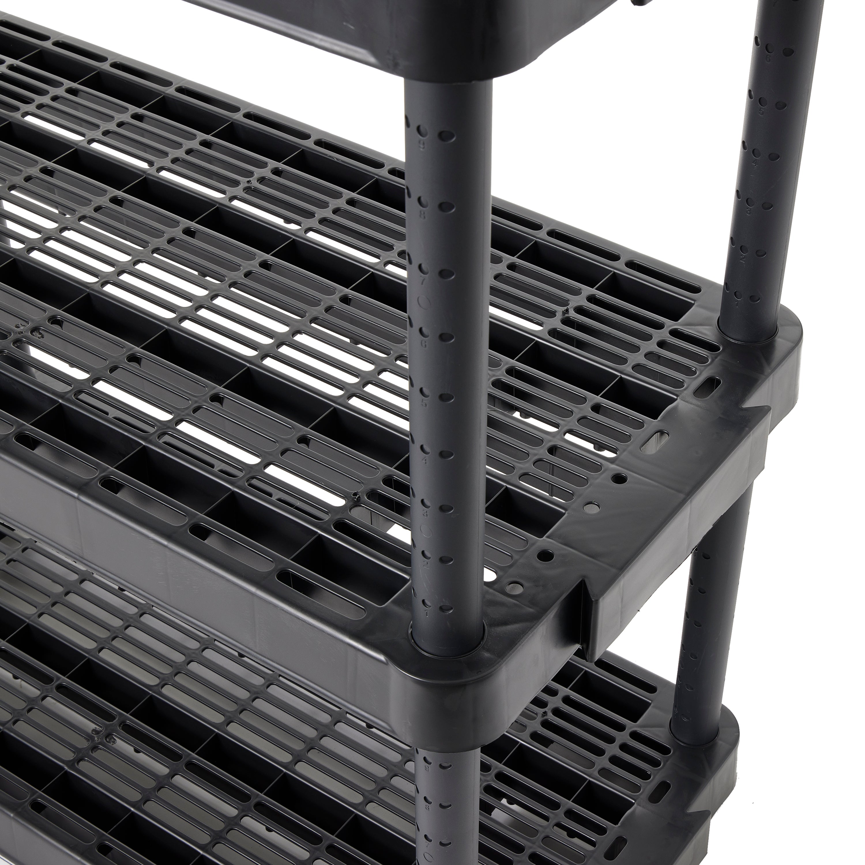 Gracious Living 4 Shelf Adjustable Ventilated Heavy Duty Shelving Unit, Black