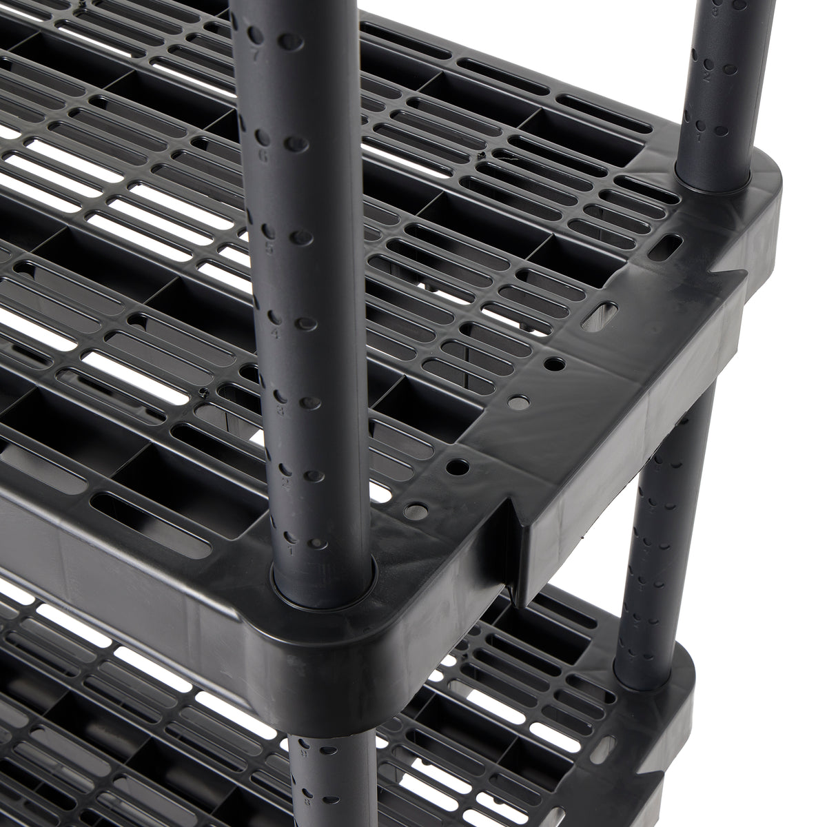 Gracious Living 4 Shelf Adjustable Ventilated Heavy Duty Shelving Unit, Black