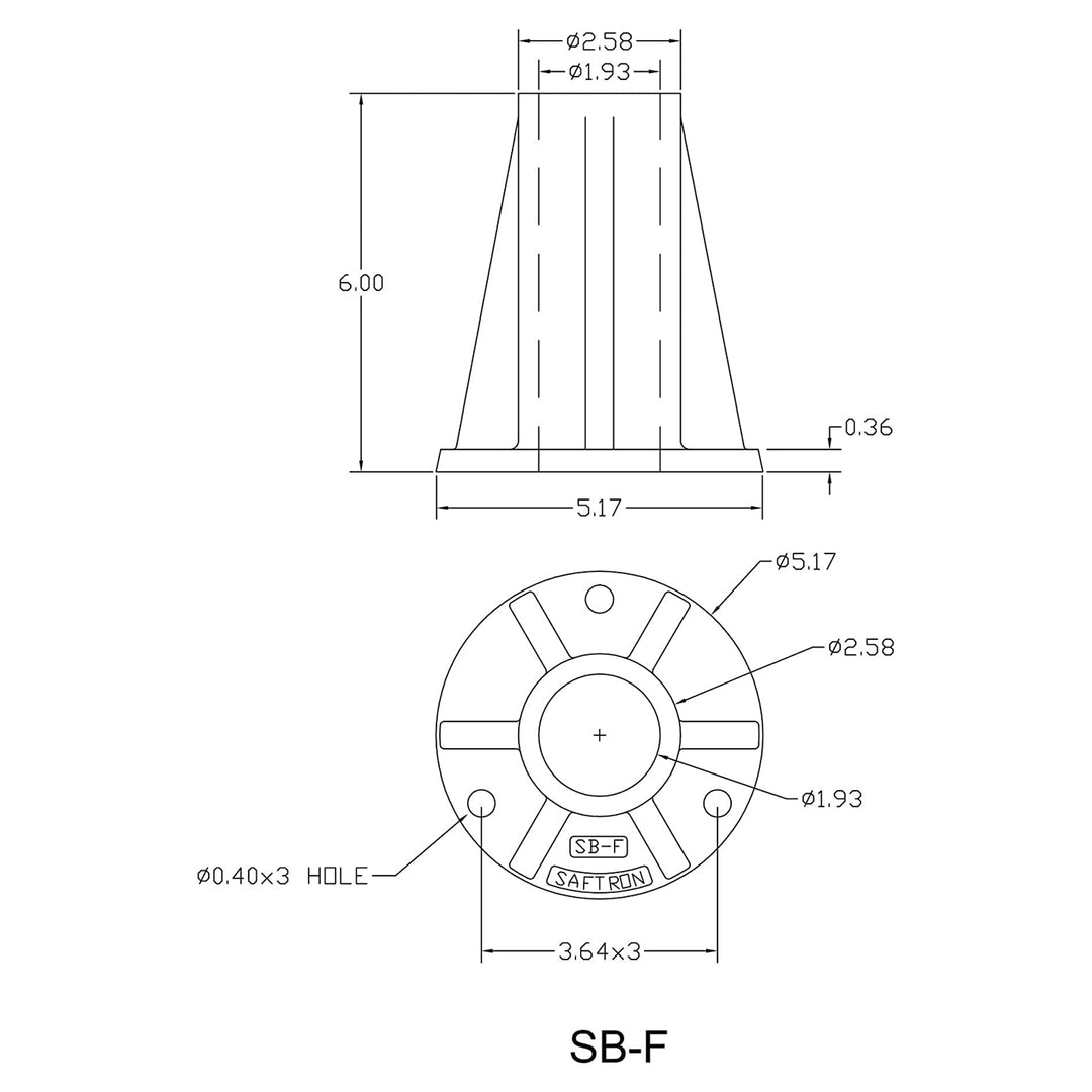 Saftron 6 Inch Surface Mount for 1.9 Inch OD Swimming Pool Ladder or Rail, Gray