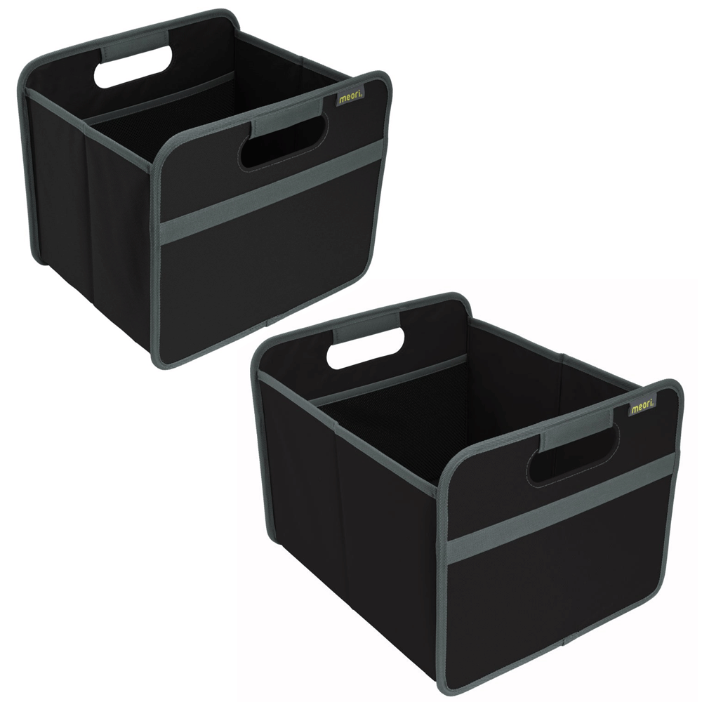 Meori Classic Collection 4 & 6.5 Gallon Foldable Home Storage Boxes, Lava Black