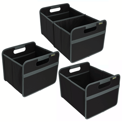 Meori Classic Collection 4, 6.5, & 8 Gallon Foldable Storage Boxes, Lava Black