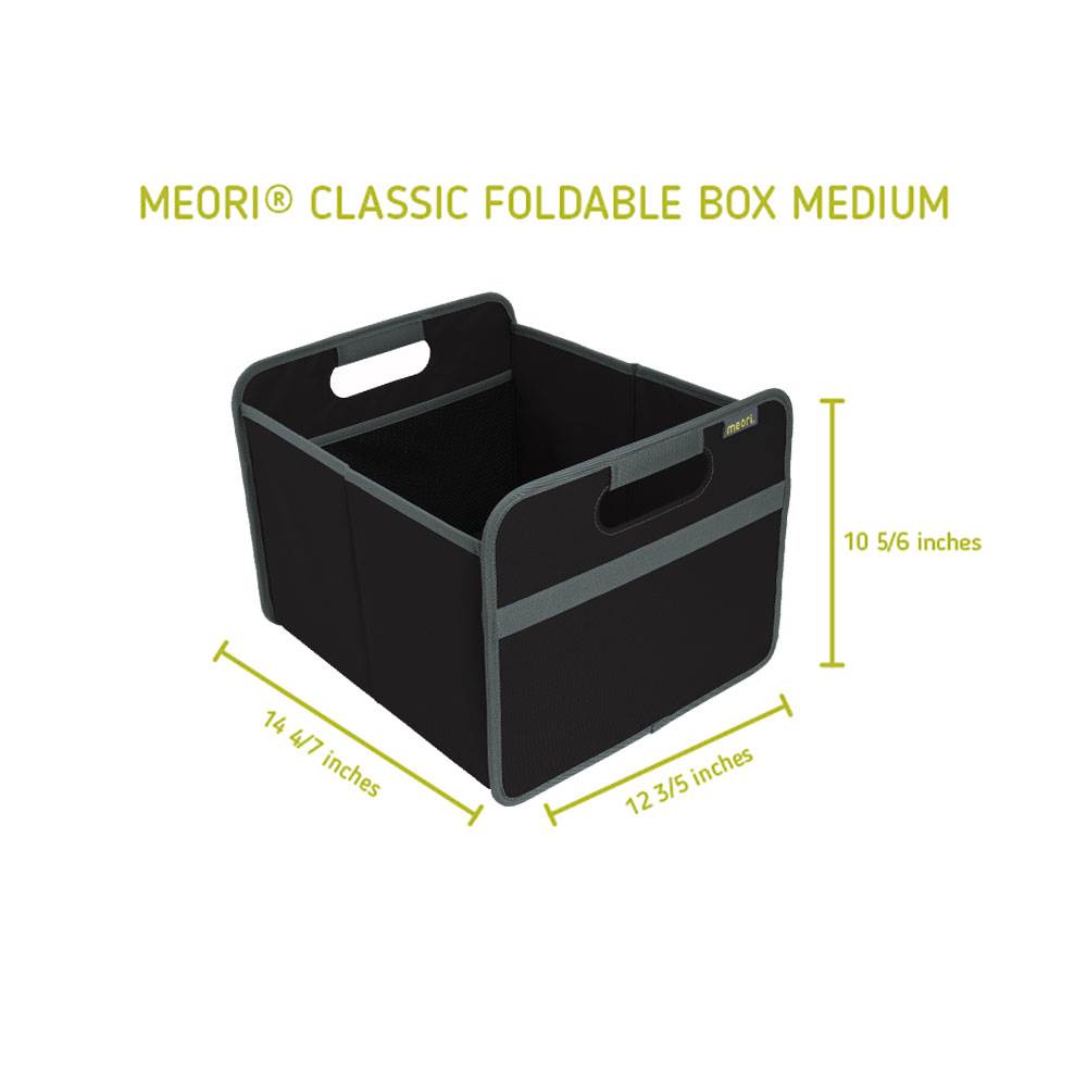 Meori Classic Collection 4, 6.5, & 8 Gallon Foldable Storage Boxes, Lava Black