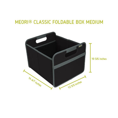 Meori Classic Collection 4, 6.5, & 8 Gallon Foldable Storage Boxes, Lava Black