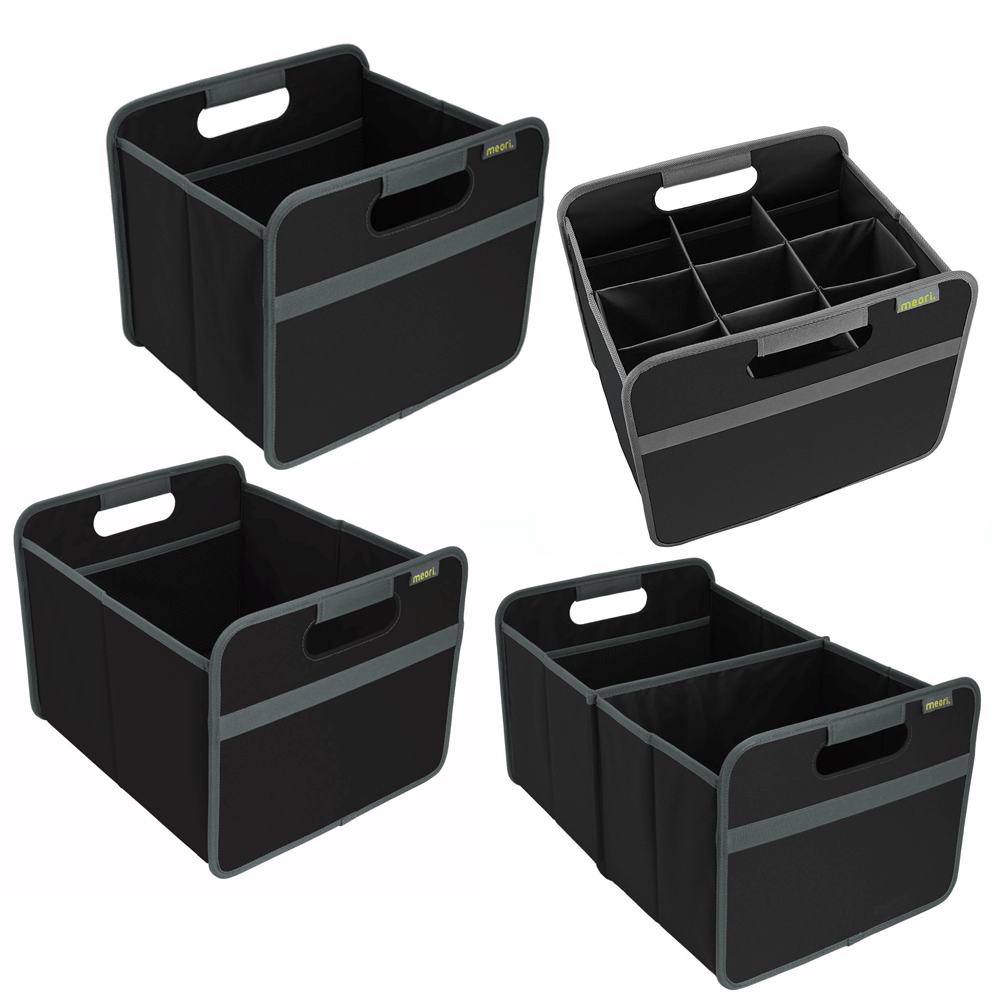 Meori Classic Collection Foldable Boxes & Bottle Insert Tote Bag, Lava Black