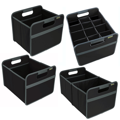 Meori Classic Collection Foldable Boxes & 12 Bottle Insert Tote Bag, Lava Black