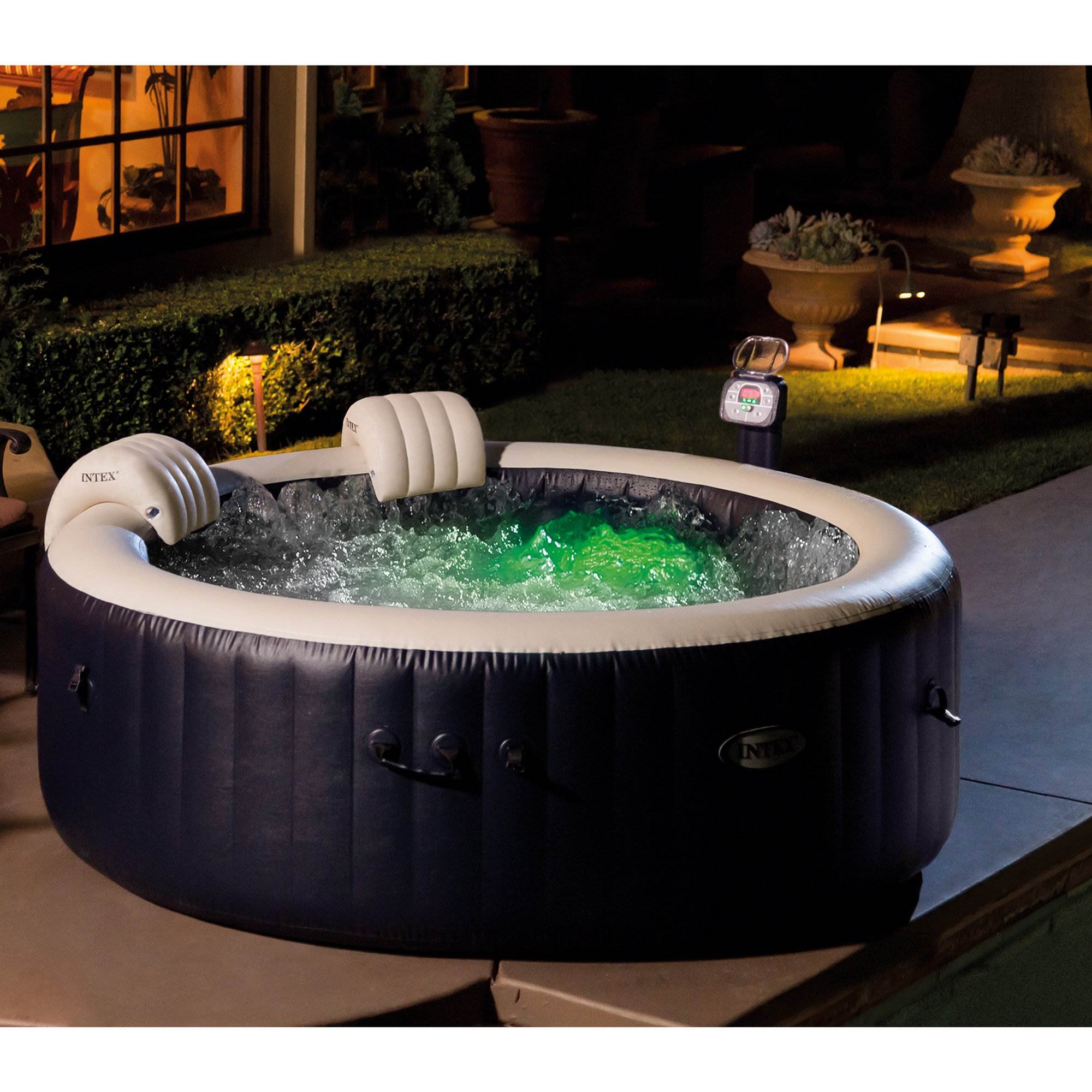 Intex Pure Spa 4-Person Inflatable Hot Tub & Qualco 3 Month Spa Maintenance Kit