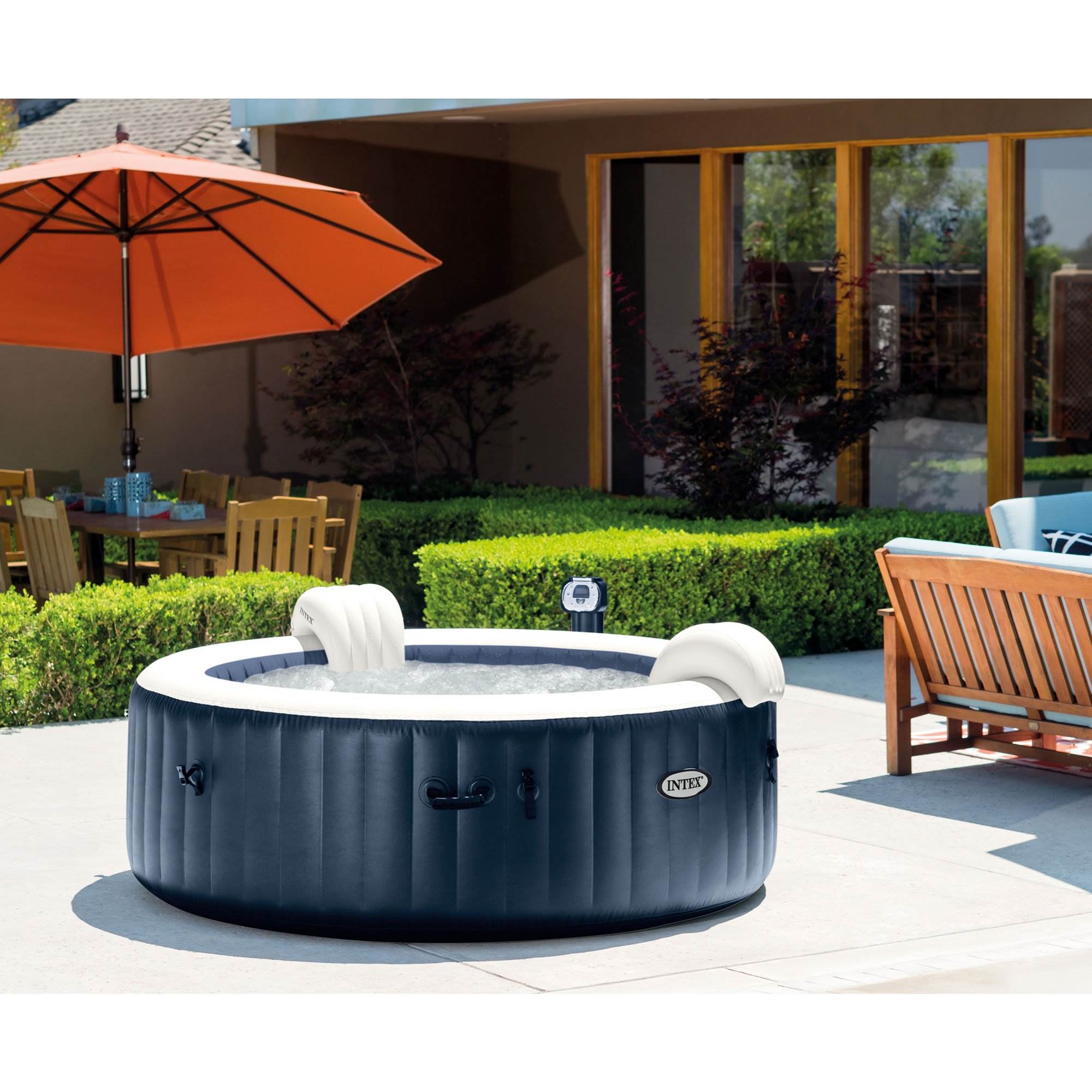 Intex Pure Spa 4-Person Inflatable Hot Tub & Qualco 3 Month Spa Maintenance Kit
