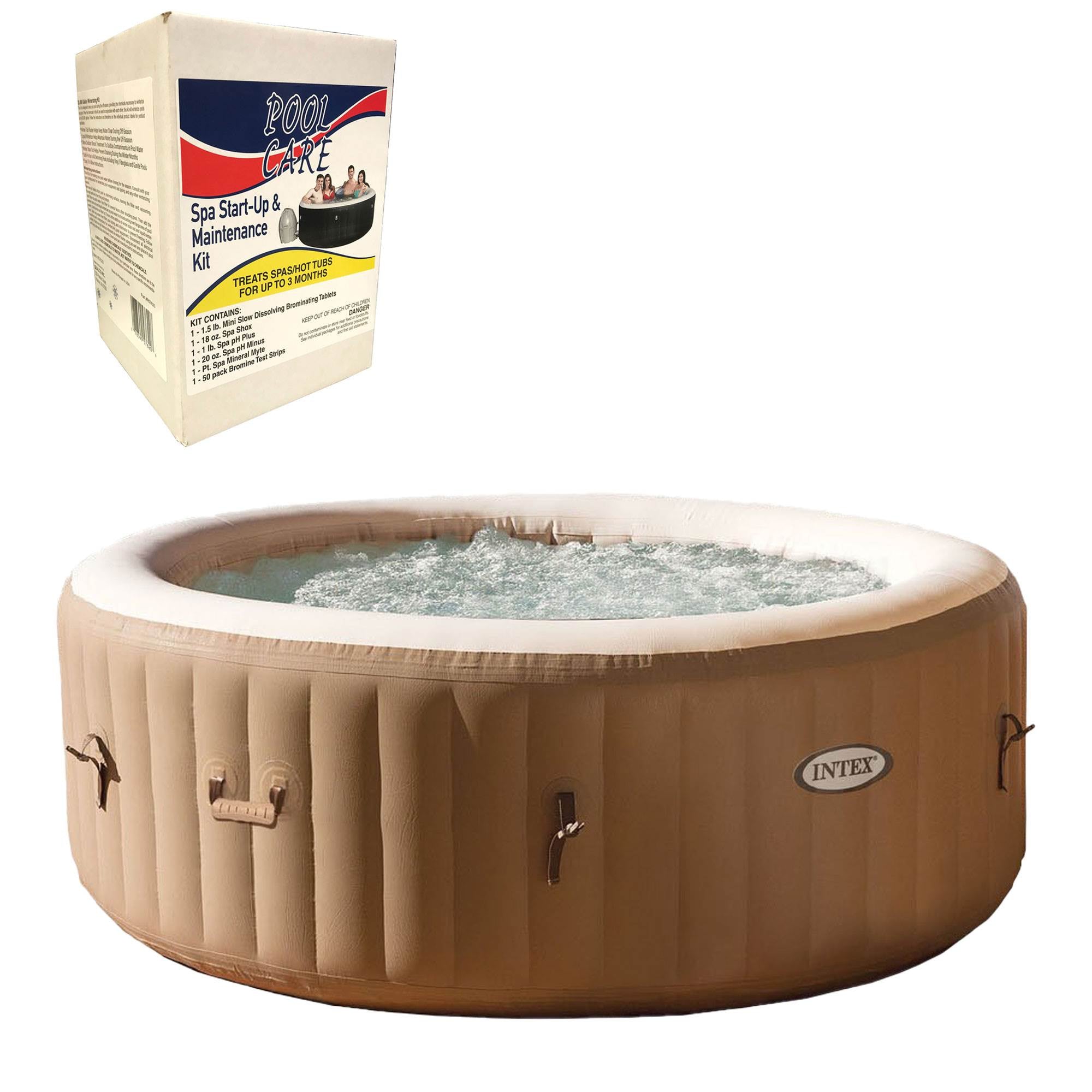 Intex PureSpa Inflatable Bubble Spa & 3 Month Spa Chemical Kit with Bromine