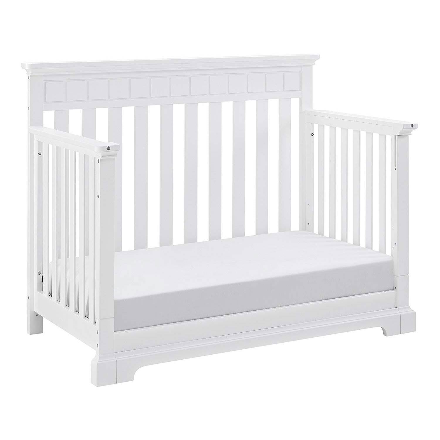 Thomasville Kids Willow 4 in 1 Crib, White & Kolcraft Fresh Start Crib Mattress - VMInnovations