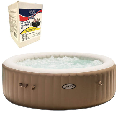 Intex Inflatable Pure Spa 6-Person & Qualco 3 Month Chemical Maintenance Kit