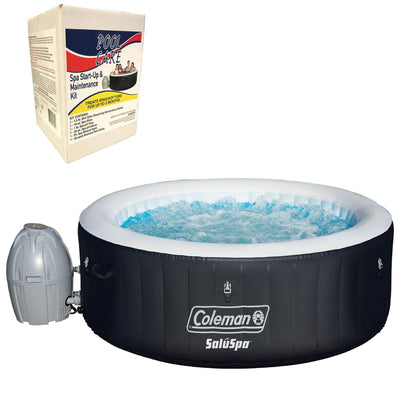 Coleman SaluSpa 4 Person Inflatable Spa and 3 Month Chemical Maintenance Kit