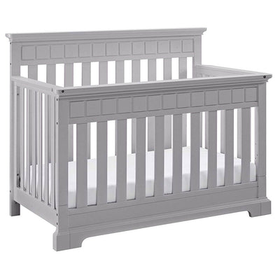 Thomasville Kids Willow 4 in 1 Crib, Pebble Gray & Kolcraft Fresh Start Mattress - VMInnovations